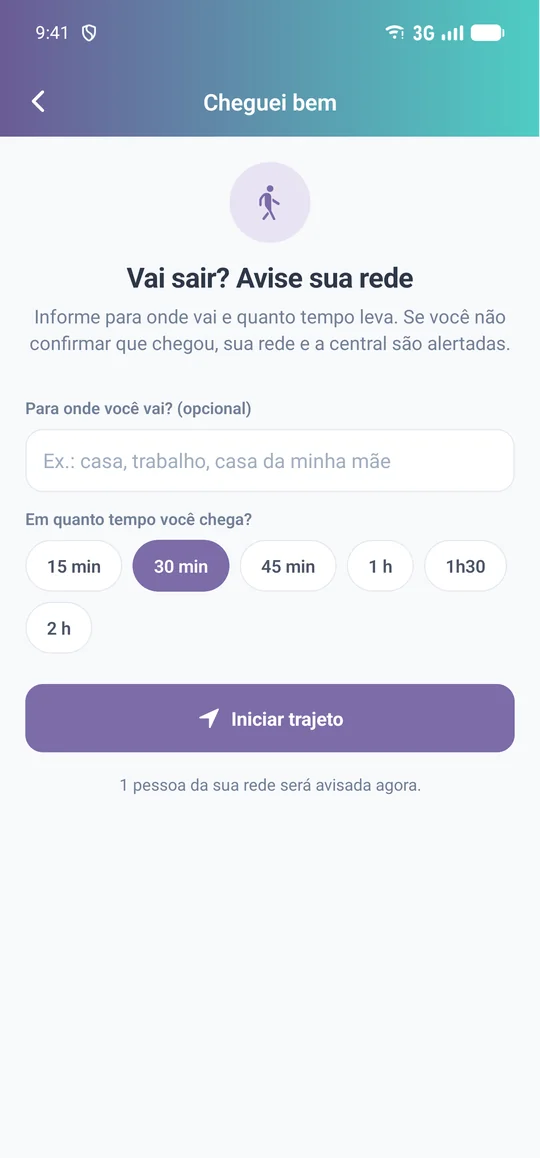 Tela Cheguei bem